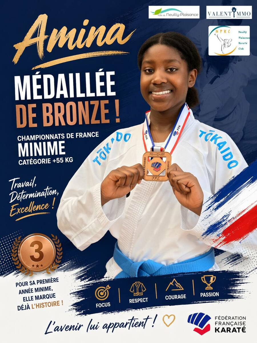 Amina remporte le bronze au championnat de France combat