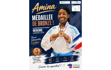 Amina remporte le bronze au championnat de France combat